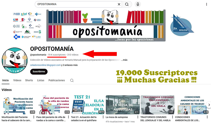 ���GRACIAS por los 17.000 SUSCRIPTORES al Canal YouTube OPOSITOMAN�A!!!