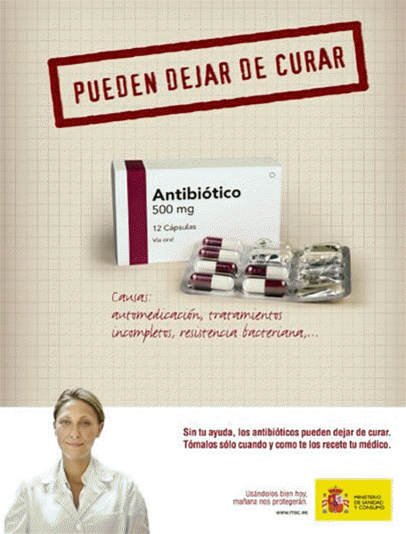 Cartel antibiticos Ministerio de Sanidad