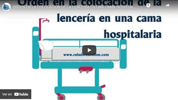 Vídeo Orden en la colocación de la lencería en una cama hospitalaria