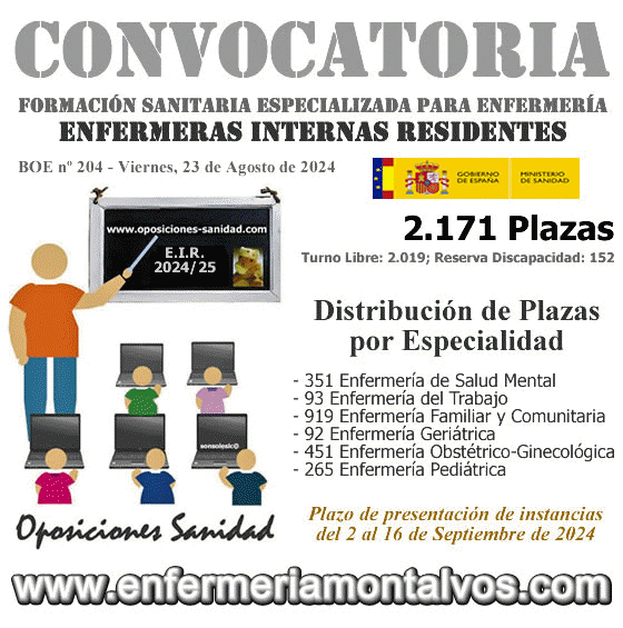 Convocatoria Plazas Formacin Sanitaria Especializada para Enfermera - E.I.R. 2024/25