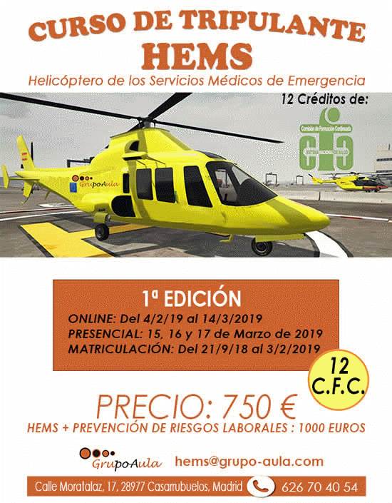 Curso de Tripulante HEMS - Helicptero de los Servicios Mdicos de Emergencia