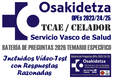 Bater�as de Preguntas TCAEs y CELADORES Osakidetza 2026